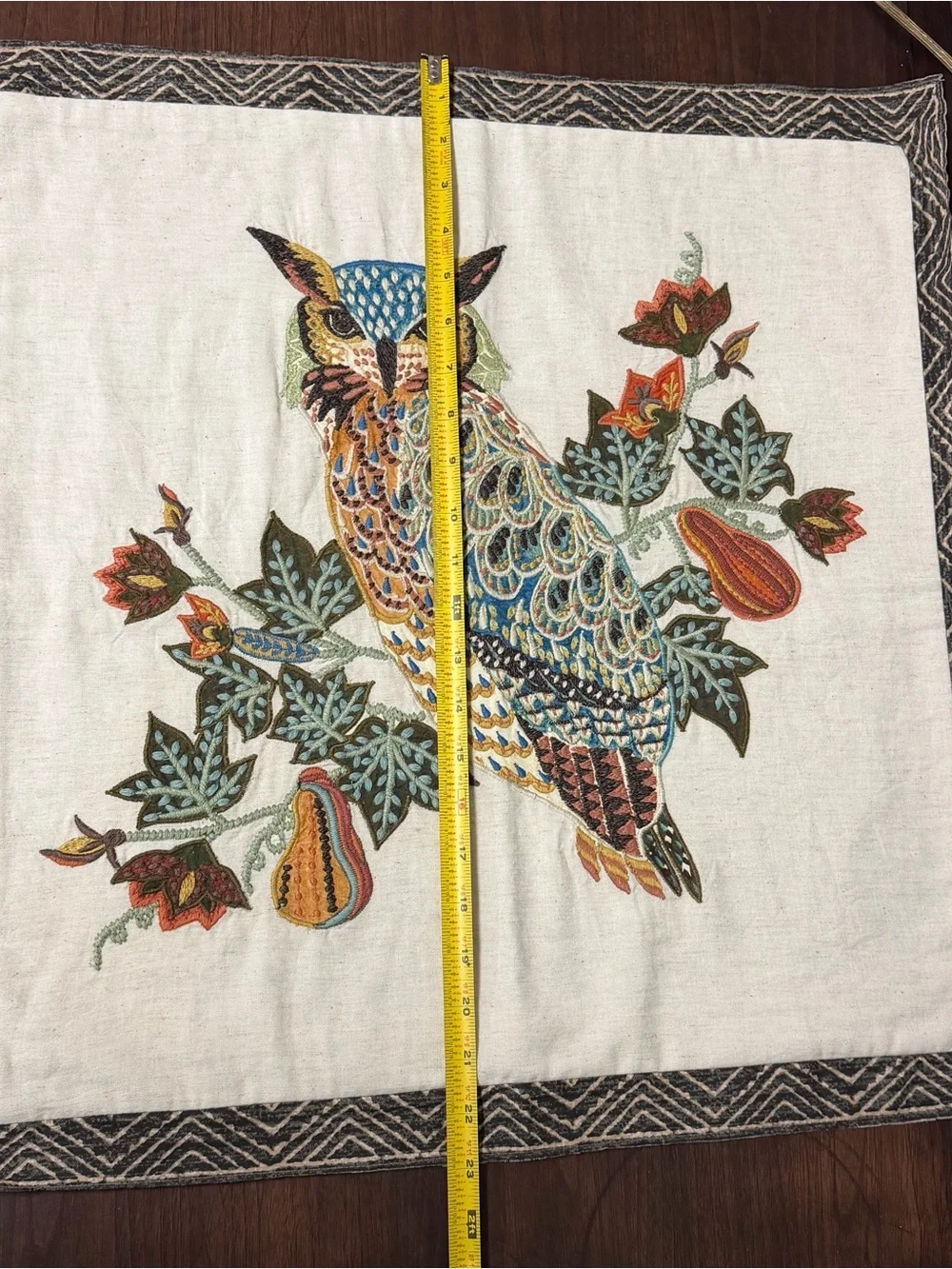 Pottery Barn Discontinued Owl Embroidered Throw Pillow Sham